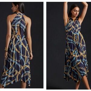 Anthropologie Maeve Shirt dress Hanky Pleated Hem Dress Small